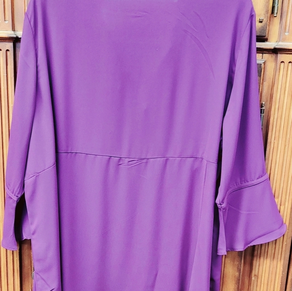 Michele Hope Deep Purple Button-Up Top 22/24 - Picture 2 of 6